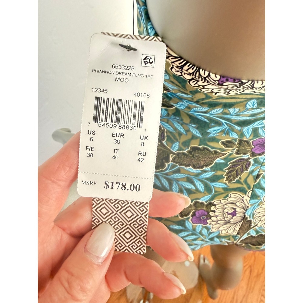 Amoressa Rhiannon Dream‎ Plunge One Piece Swimsuit Floral Miraclesuit NWT 6 - Picture 5 of 9